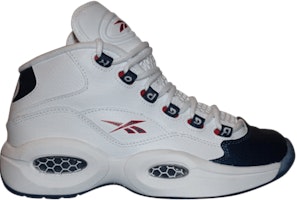 (Grade School) Reebok Question Mid 'White Pearlized Navy' V48097 (Grade School) Reebok Question Mid 'White Pearlized Navy' V48097