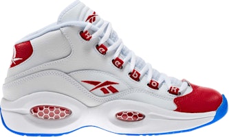 (Grade School) Reebok Question Mid 'White Pearlized Red' J98948 (Grade School) Reebok Question Mid 'White Pearlized Red' J98948