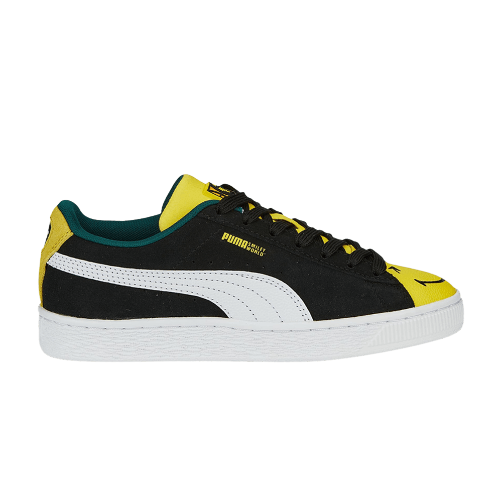 Buy (小童款) SmileyWorld x Puma Suede '黑色亮黄' 386137-01