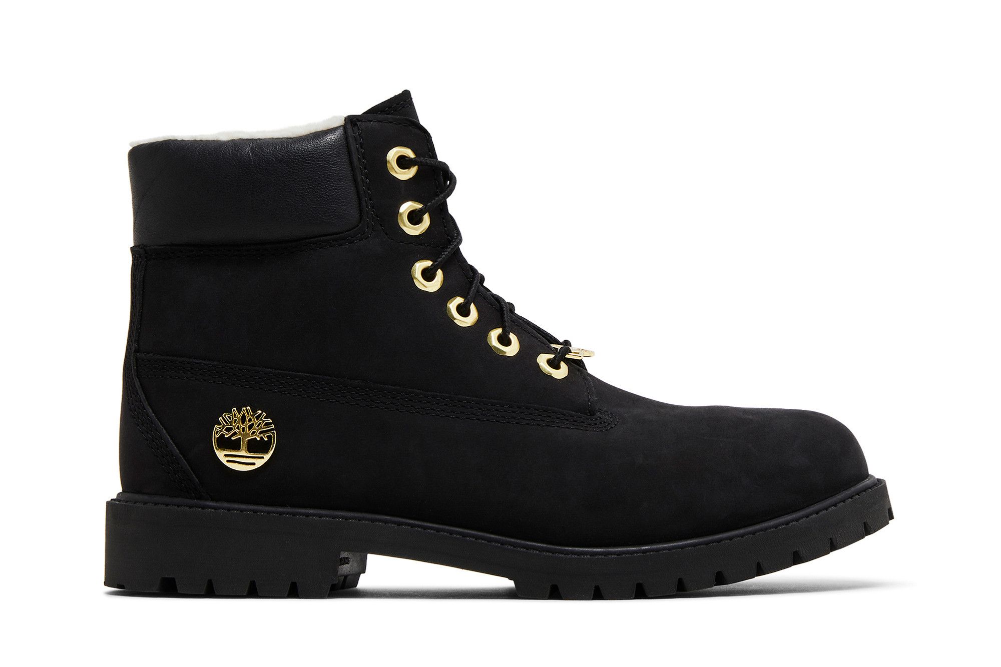 (Grade School) Timberland 6 Inch Premium Shearling Waterproof Boot Junior 'Black Gold' TB0A433R-001