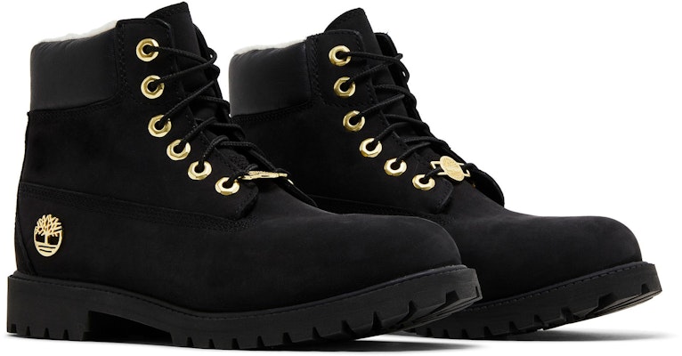 (Botas Juveniles) Timberland 6 Inch Premium Impermeables Shearling 'Negro Oro' TB0A433R-001 Cheap (Botas Juveniles) Timberland 6 Inch Premium Impermeables Shearling 'Negro Oro' TB0A433R-001