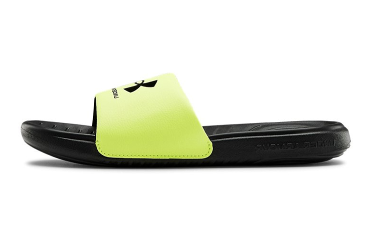 (Grade School) Under Armour Ansa Fixed Slide 'Black Neon Green' 3023789-003