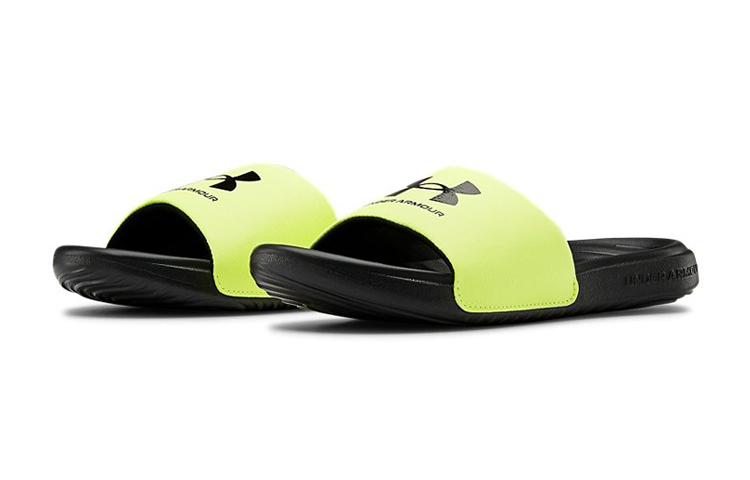 Lookbook (Kanak-Kanak) Under Armour Ansa Fixed Slide 'Hitam Neon Hijau' 3023789-003