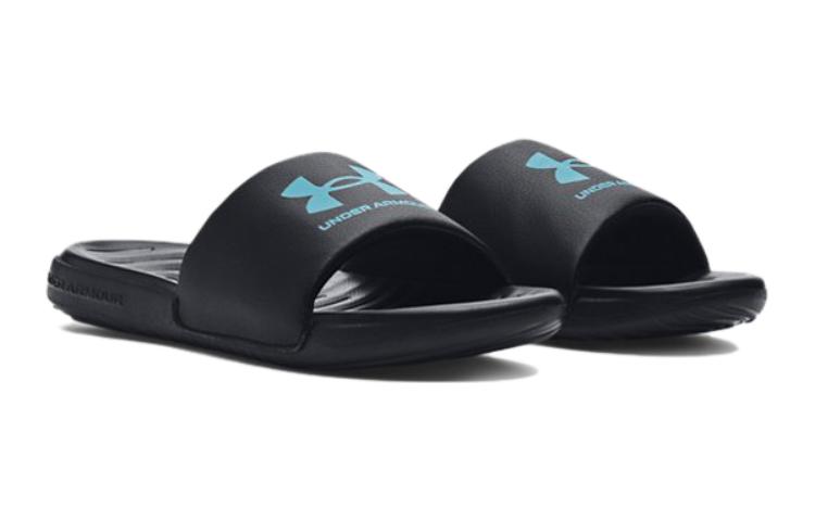 Lookbook (Grade School) Under Armour Ansa Fixed Slide ''Schwarz Blau Surf'' 3023789-009