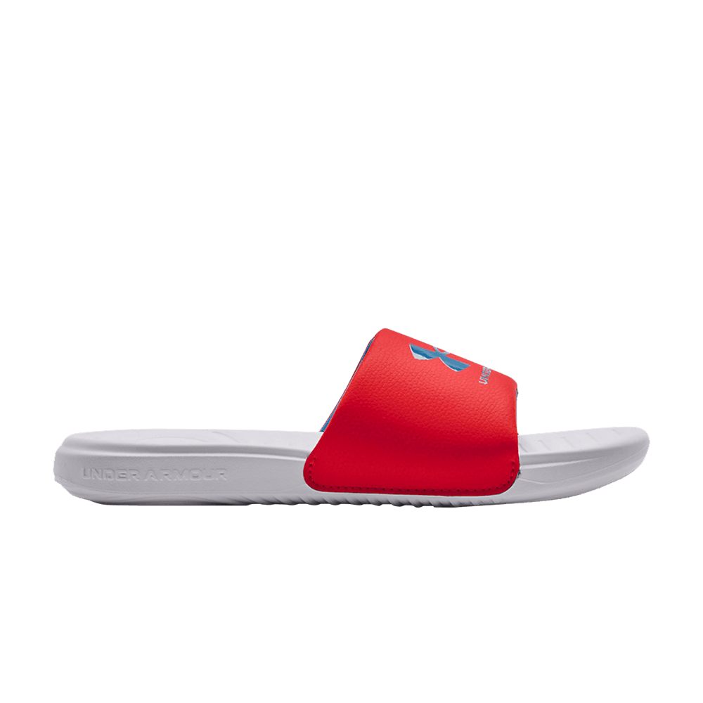 (Grade School) Under Armour Ansa Fixed Slides 'Bolt Red White' 3023789-601