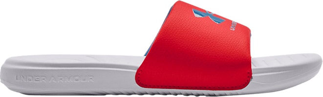 (Grade School) Under Armour Ansa Fixed Slides 'Bolt Red White' 3023789-601 (Grade School) Under Armour Ansa Fixed Slides 'Bolt Red White' 3023789-601