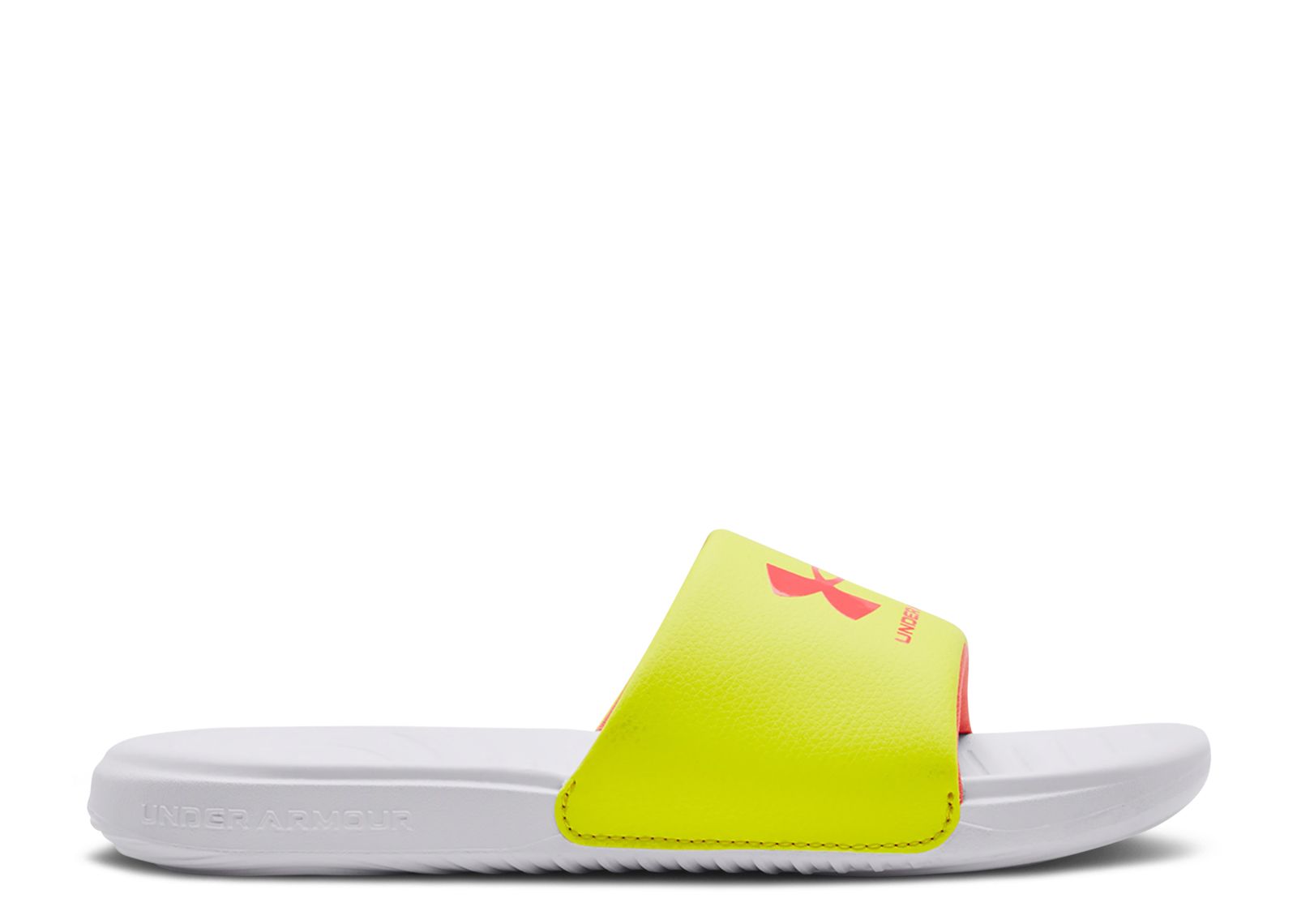 (Grade School) Under Armour Ansa Fixed Slides 'Yellow Ray White' 3023793-300