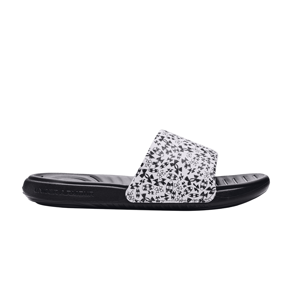 (Grade School) Under Armour Ansa Graphic Slide 'Allover Logo Doodles' 3024438-105