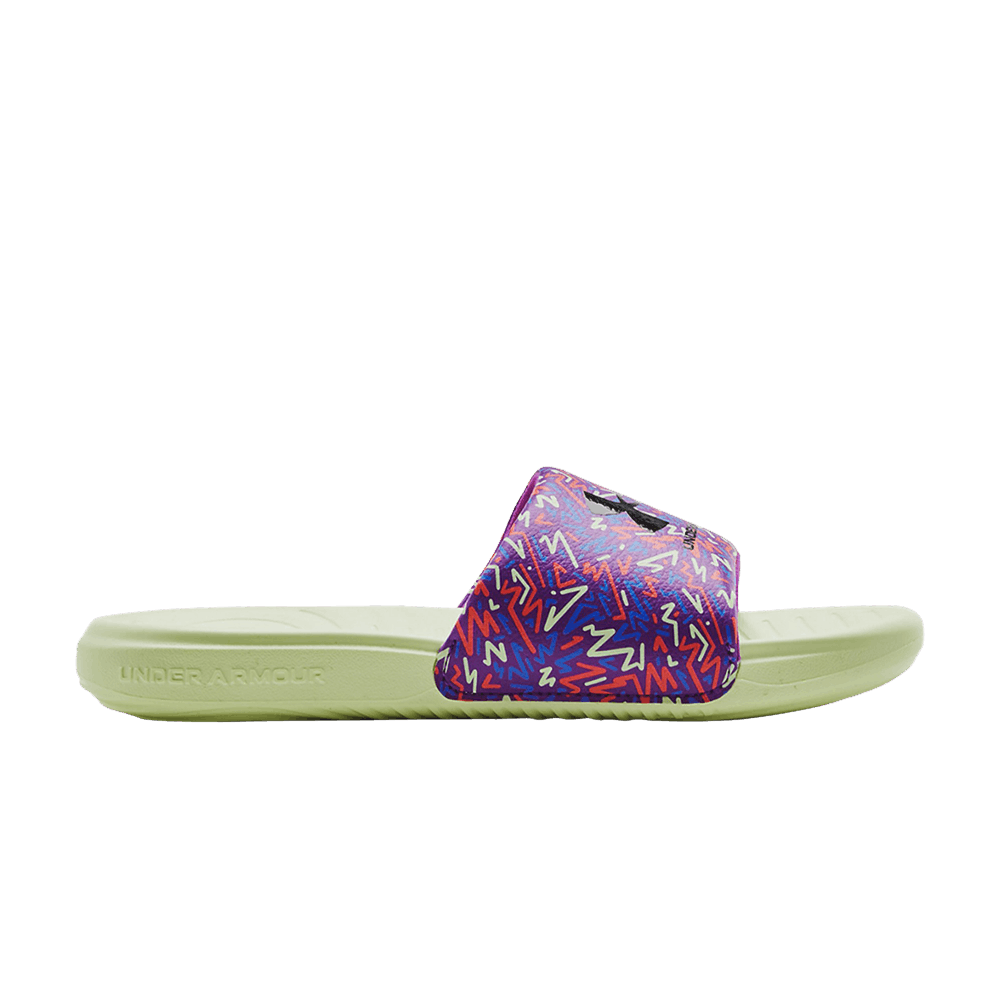 (Grade School) Under Armour Ansa Graphic Slide 'Mega Magenta Sugar Mint' 3024439-501