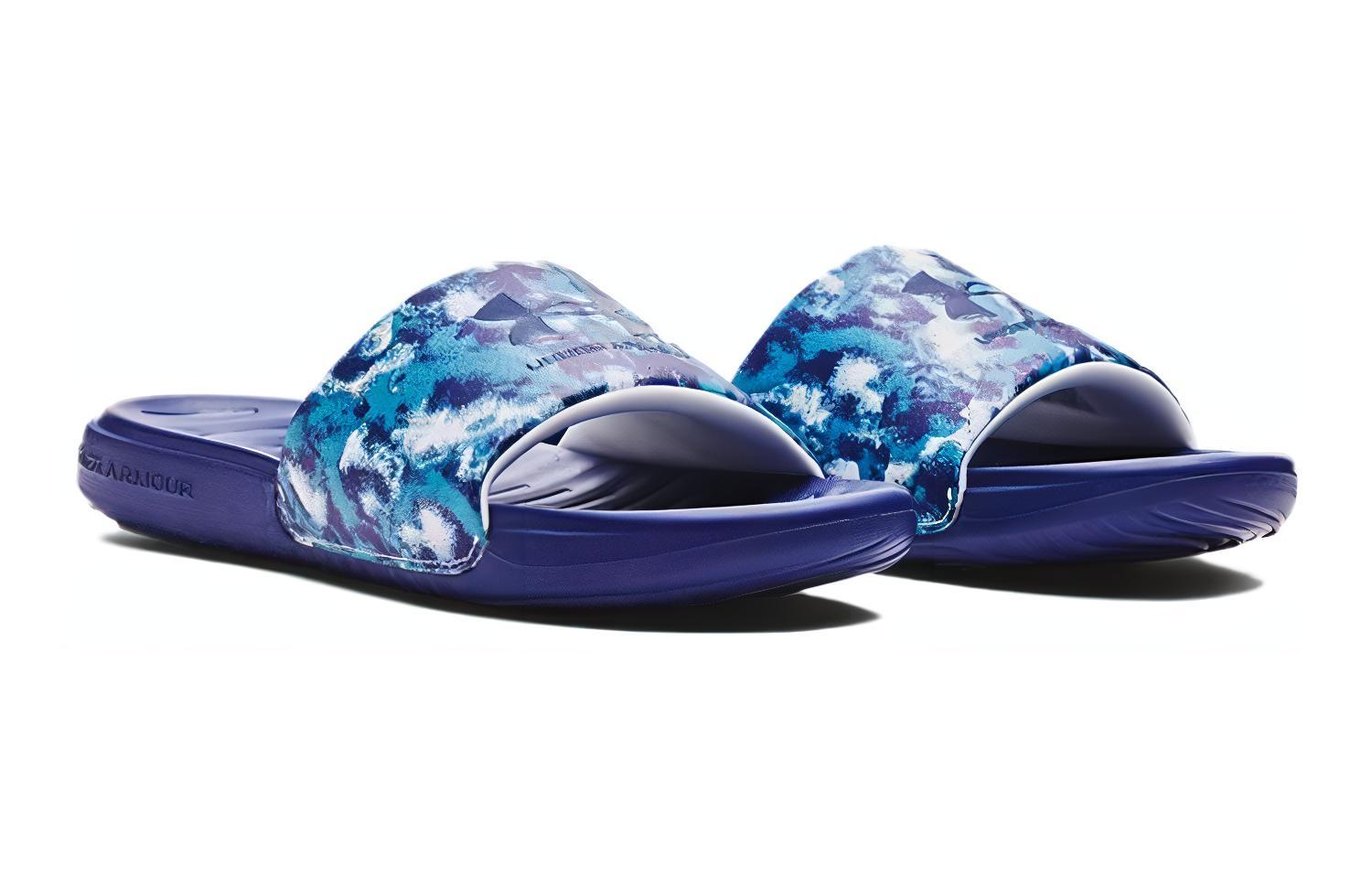 Order (小童款) Under Armour Ansa Graphic Slide '声纳蓝油漆'拖鞋 3024438-106