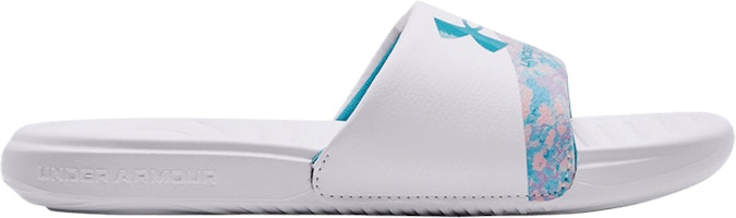 (Grade School) Under Armour Ansa Graphic Slide 'White Opal Blue' 3024439-101 (Grade School) Under Armour Ansa Graphic Slide 'White Opal Blue' 3024439-101