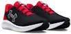 (Kanak-Kanak) Under Armour Charged Pursuit 3 'Logo Besar - Hitam Merah' 3026695-001