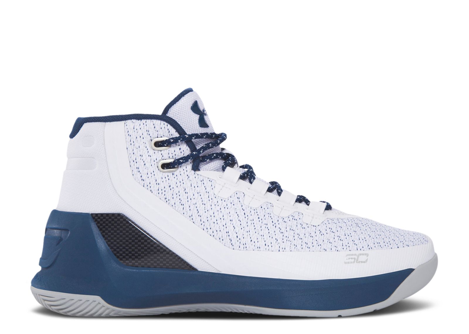 (Grade School) Under Armour Curry 3 'White Blackout Navy' 1274061-105