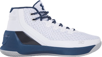 (Grade School) Under Armour Curry 3 'White Blackout Navy' 1274061-105 (Grade School) Under Armour Curry 3 'White Blackout Navy' 1274061-105