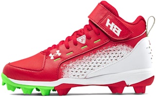 (Grade School) Under Armour Harper 6 Mid RM 'Red Hyper Green' 3024325-600 (Grade School) Under Armour Harper 6 Mid RM 'Red Hyper Green' 3024325-600