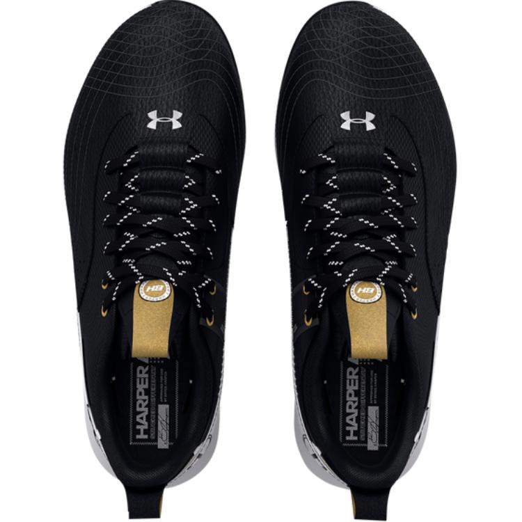 Shop (Grade School) Under Armour Harper 7 Low TPU ''Zwart Wit Goud'' 3025596-001