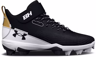 (Grade School) Under Armour Harper 7 Mid RM 'Black White Gold' 3025598-001 (Grade School) Under Armour Harper 7 Mid RM 'Black White Gold' 3025598-001
