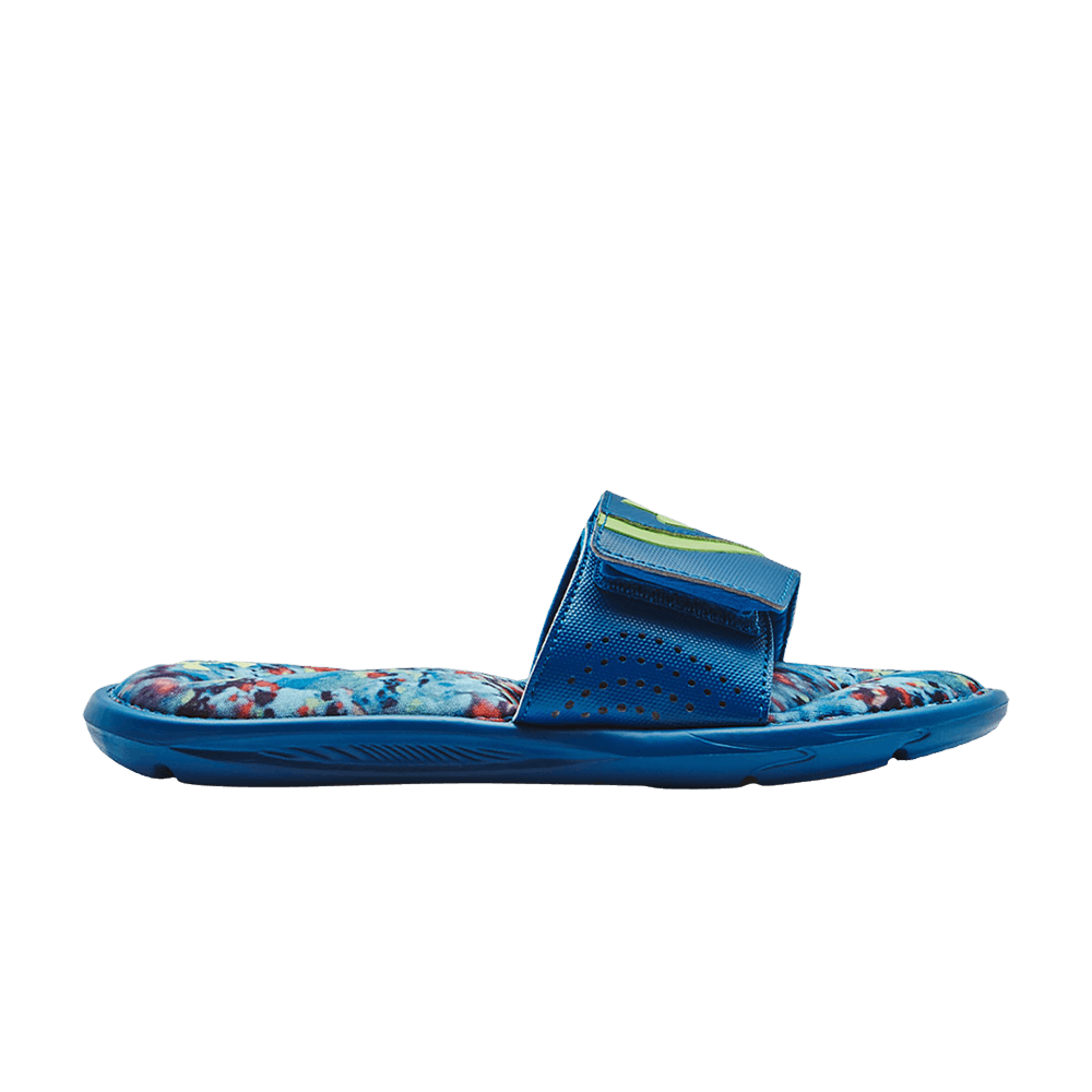 (Grade School) Under Armour Ignite 6 Graphic Footbed Slide 'Cruise Blue' 3023784-401