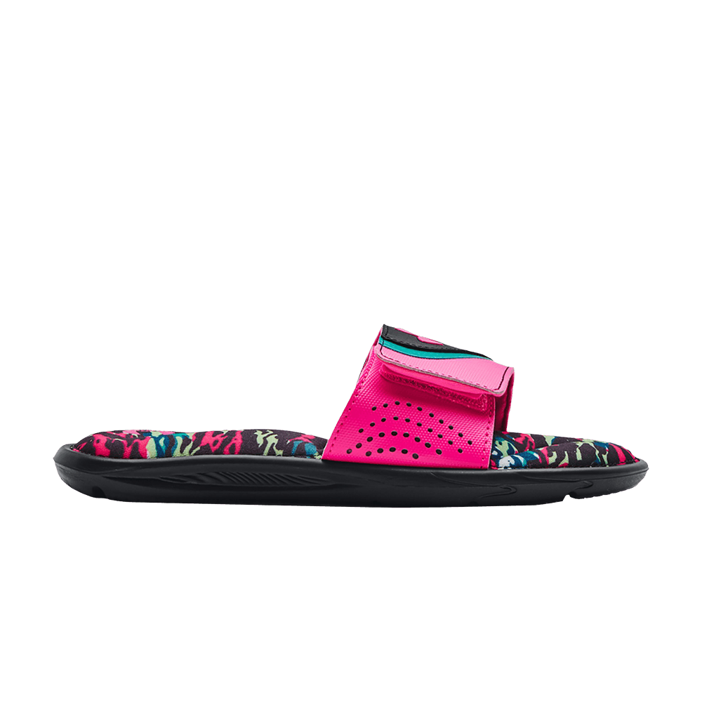 (Grade School) Under Armour Ignite 6 Graphic Footbed Slide 'Black Electro Pink' 3023784-001