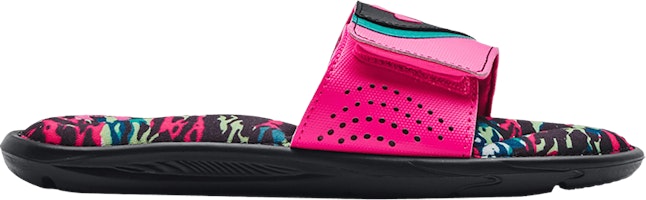 (Grade School) Under Armour Ignite 6 Graphic Footbed Slide 'Black Electro Pink' 3023784-001 (Grade School) Under Armour Ignite 6 Graphic Footbed Slide 'Black Electro Pink' 3023784-001