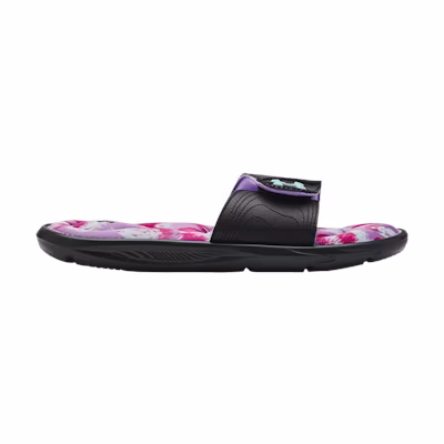 (GS) UA Ignite 6 Graphic Footbed Slide 'Black Breeze'