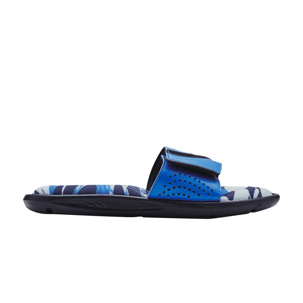 (Grade School) Under Armour Ignite 6 Graphic Footbed Slide 'Academy Blue Circuit' 3023784-400