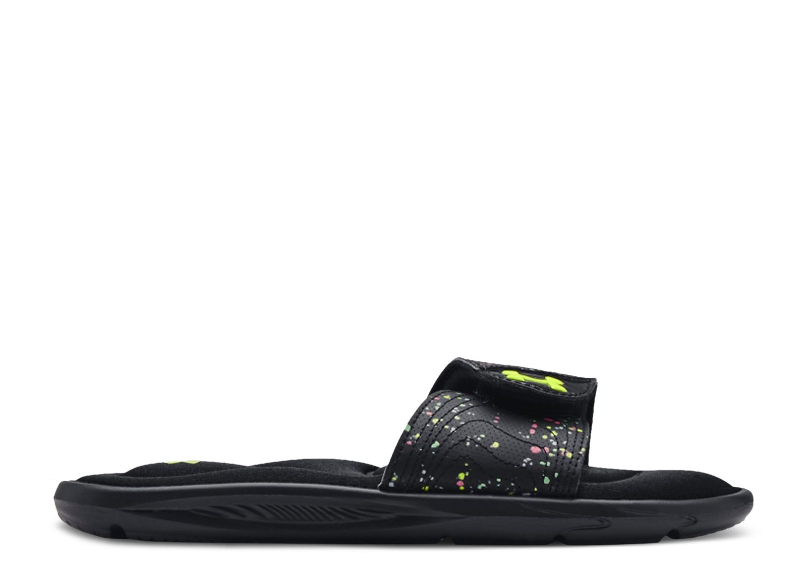 (Grade School) Under Armour Ignite 6 Graphic Strap Slide 'Black Speckled' 3024454-001