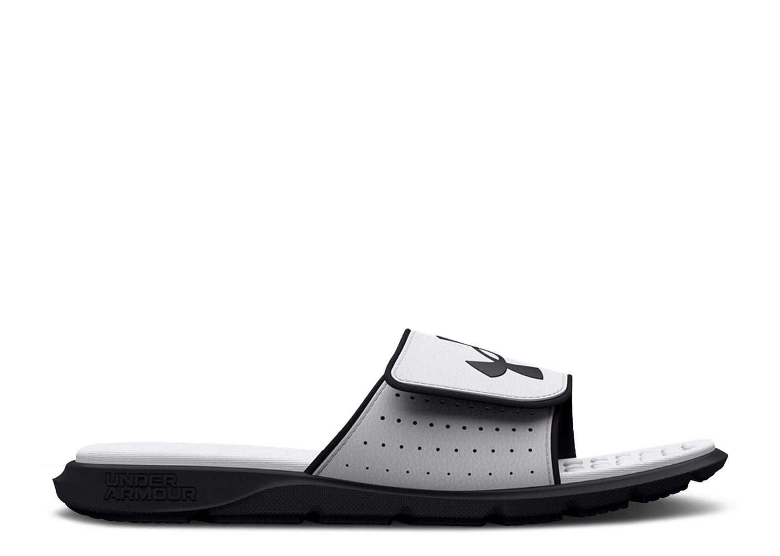 (Grade School) Under Armour Ignite 7 Graphic Footbed Slide 'White Black' 3026038-100