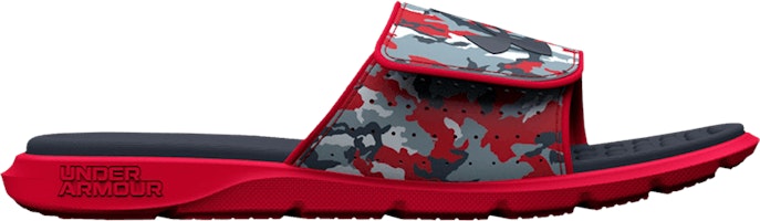 (Grade School) Under Armour Ignite 7 Graphic Strap Slide 'Grey Mist Red Camo' 3026037-101 (Grade School) Under Armour Ignite 7 Graphic Strap Slide 'Grey Mist Red Camo' 3026037-101