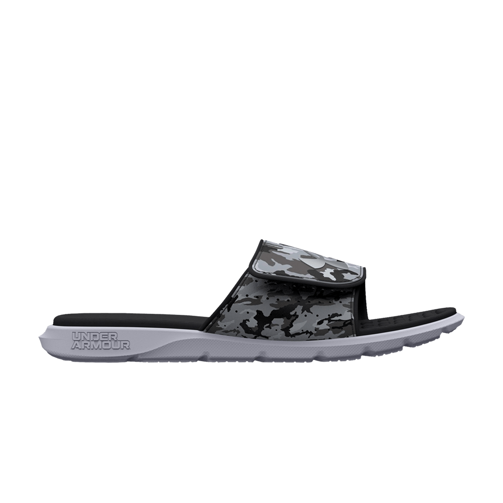 (Grade School) Under Armour Ignite 7 Graphic Strap Slide 'Mod Grey Camo' 3026037-100