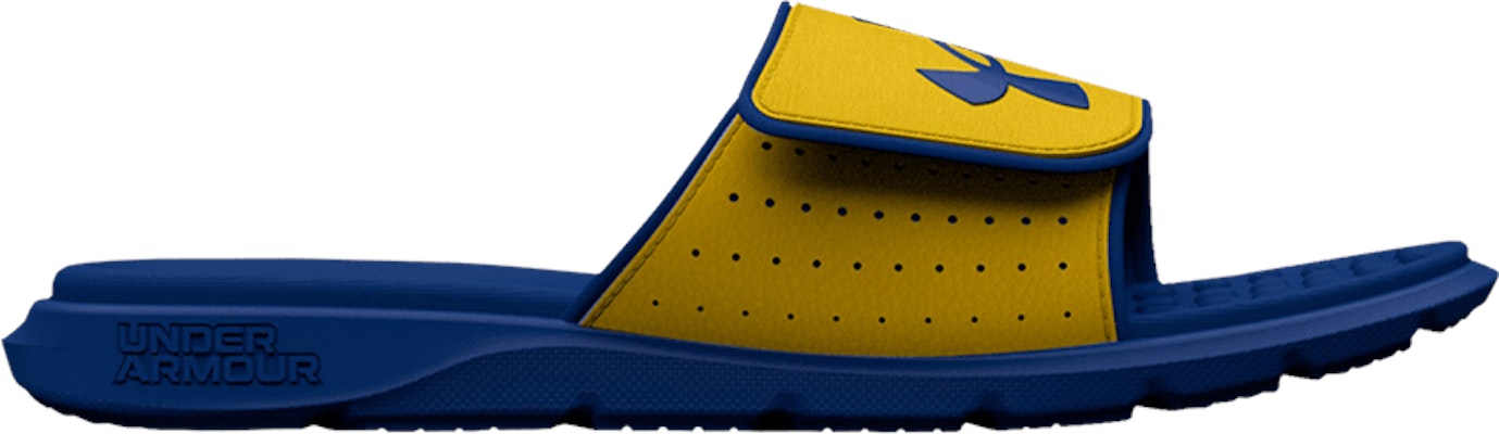 (Grade School) Under Armour Ignite 7 Slide 'Zeppelin Yellow Blue Mirage' 3026036-700 Buy (Grade School) Under Armour Ignite 7 Slide 'Zeppelin Yellow Blue Mirage' 3026036-700