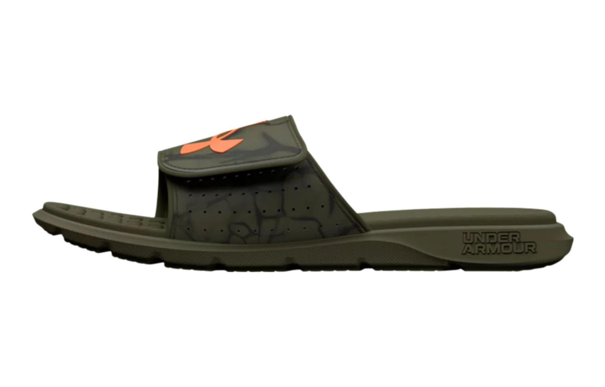 (Grade School) Under Armour Ignite Pro Graphic Strap Slide 'Marine Green Camo' 3026037-300