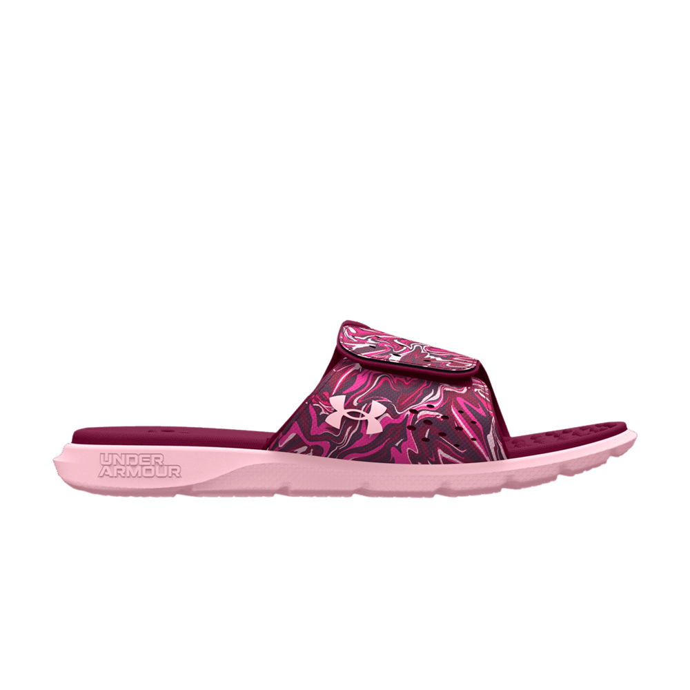 (Grade School) Under Armour Ignite Pro Graphic Strap Slide 'Charged Cherry Marble' 3026040-600