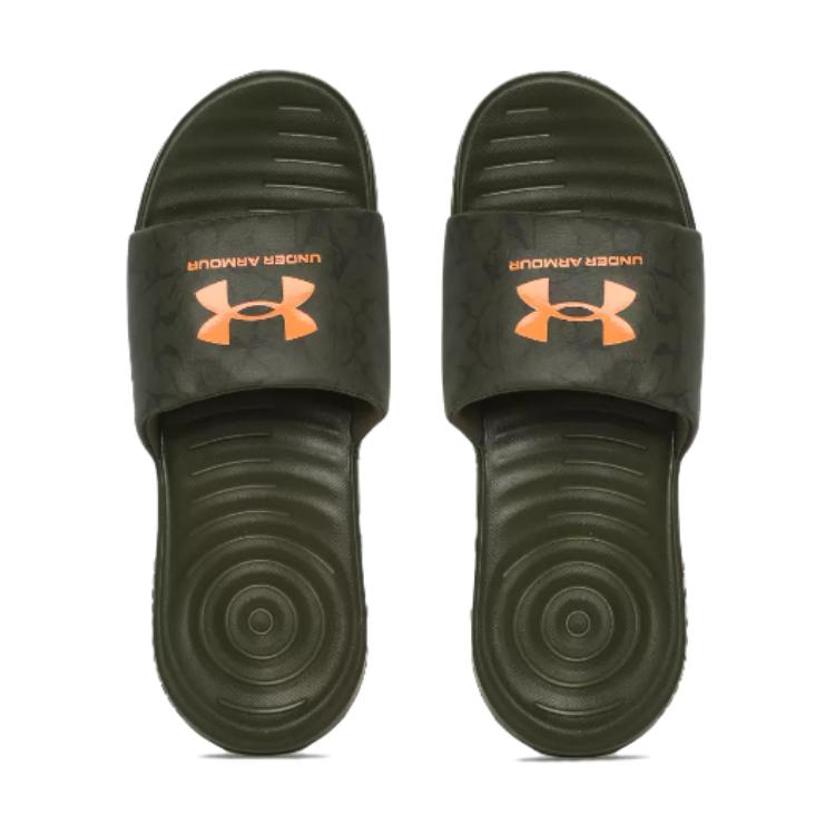 Shop （小學）Under Armour Ignite Pro 圖形帶拖鞋「海軍綠迷彩」3026037-300