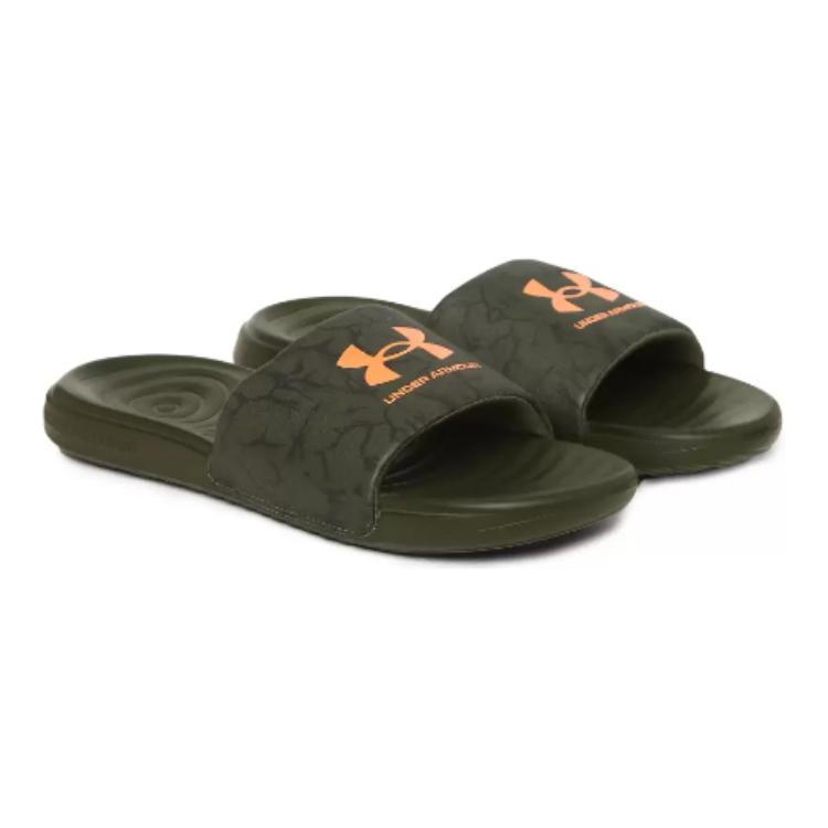 Purchase （小學）Under Armour Ignite Pro 圖形帶拖鞋「海軍綠迷彩」3026037-300