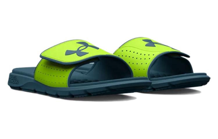 Lookbook (Grade School) Under Armour Ignite Pro Slide ''Lime Surge Blu Statico'' 3026036-301