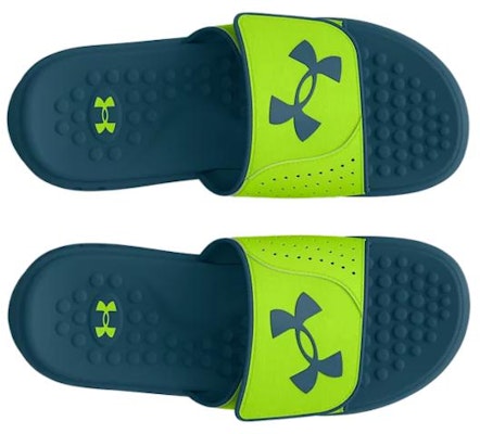 (小学) Under Armour Ignite Pro 拖鞋 '石灰绿色 静态蓝' 3026036-301 Shop (小学) Under Armour Ignite Pro 拖鞋 '石灰绿色 静态蓝' 3026036-301