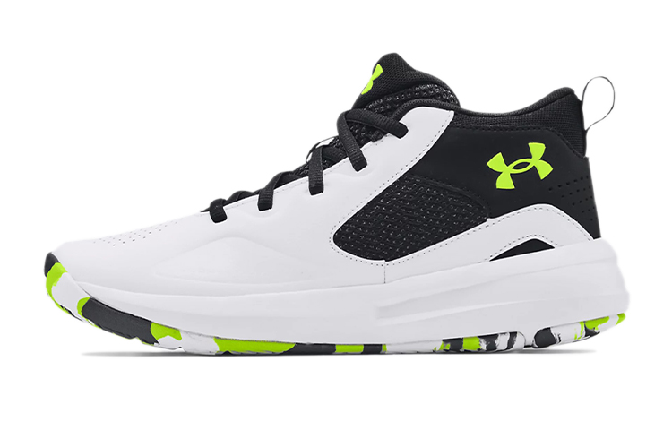 (Grade School) Under Armour Lockdown 5 'White Black Lime' 3023533-102