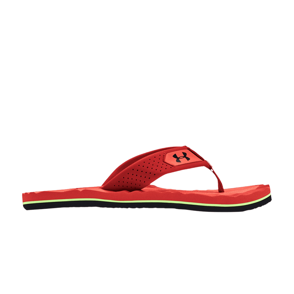 (Grade School) Under Armour Marathon Key 4 Sandal 'Black Red' 3022729-001