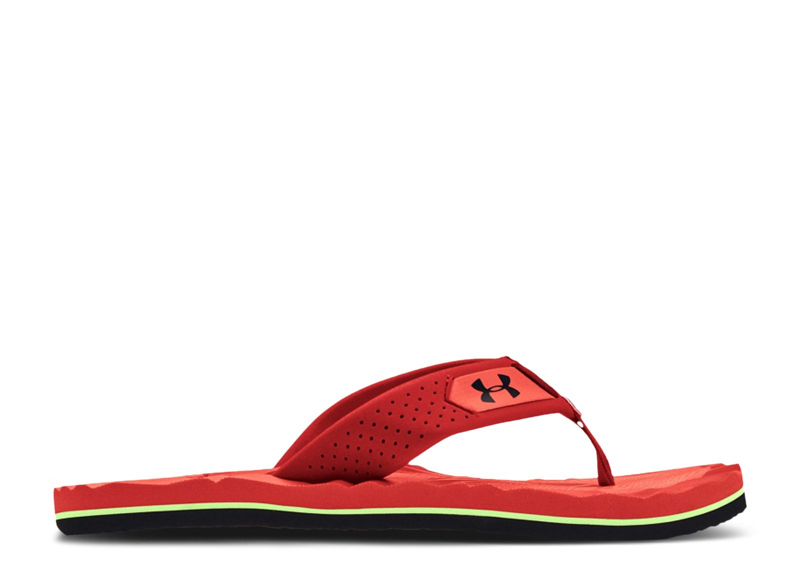(Grade School) Under Armour Marathon Key 4 Sandal 'Black Red' 3022729-001