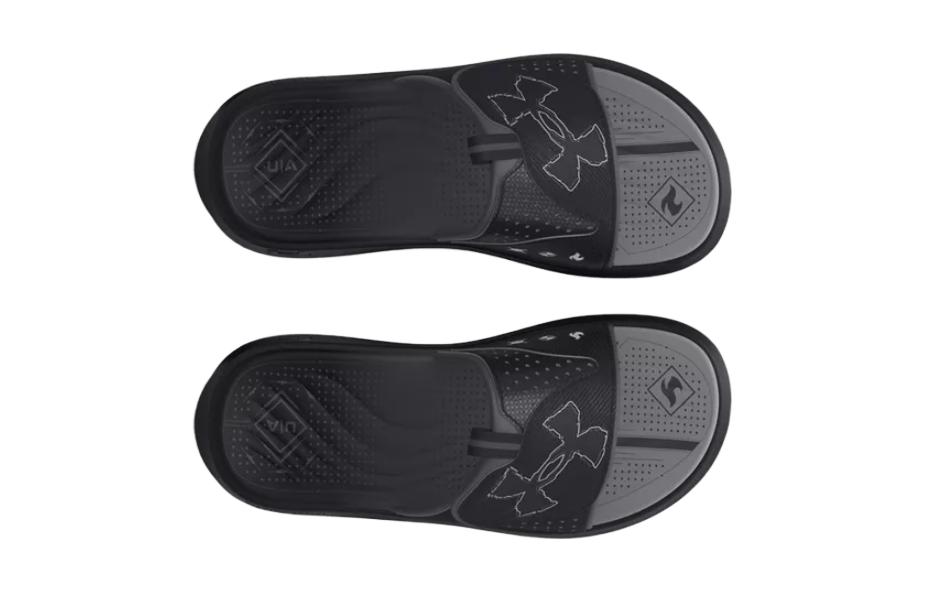 Lookbook （小學用）Under Armour 雇傭兵拖鞋「黑色噴射灰」3026154-001