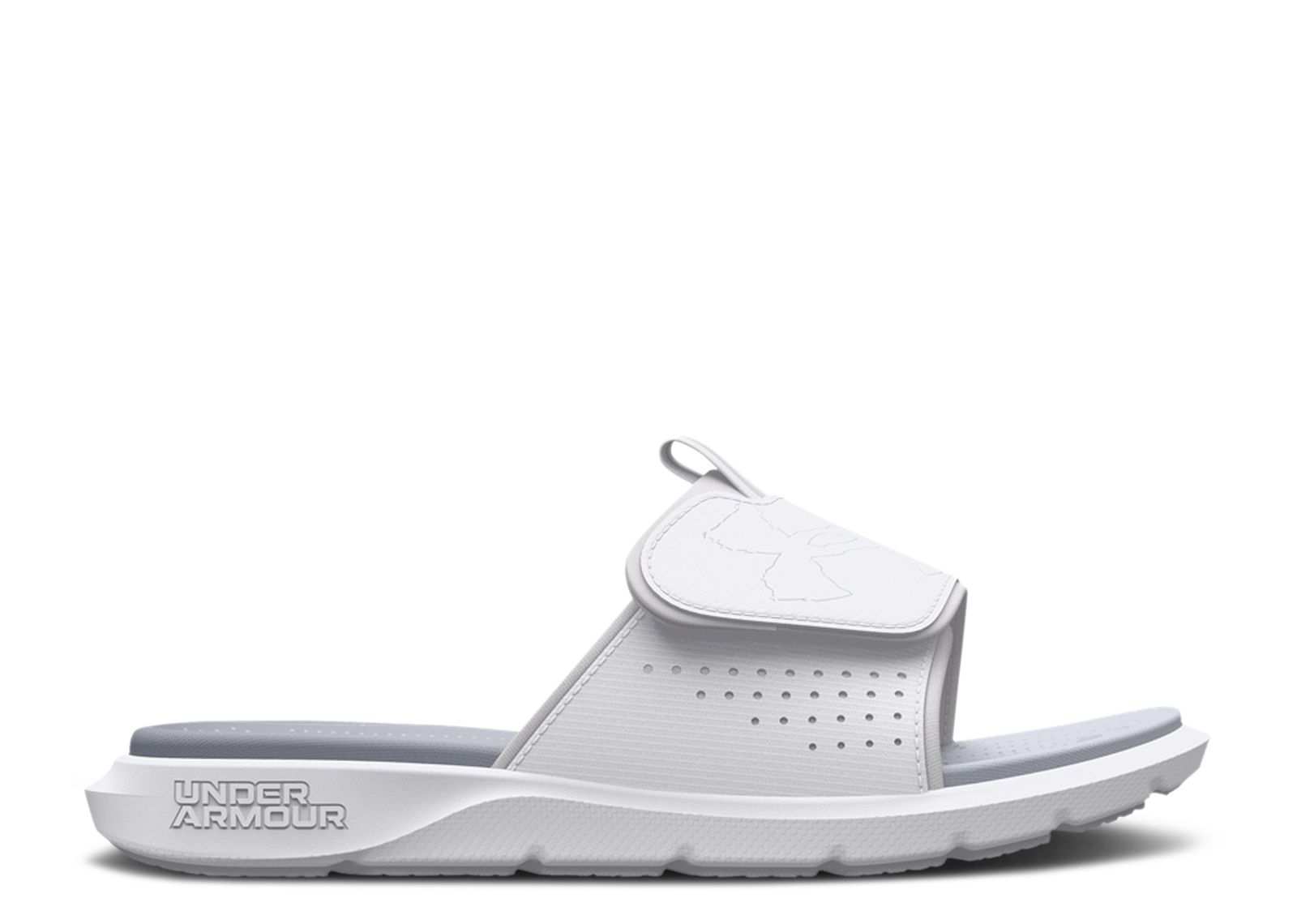 (Grade School) Under Armour Mercenary Slide 'White Halo Grey' 3026154-100