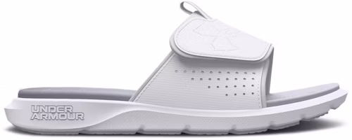 (Grade School) Under Armour Mercenary Slide 'White Halo Grey' 3026154-100 (Grade School) Under Armour Mercenary Slide 'White Halo Grey' 3026154-100