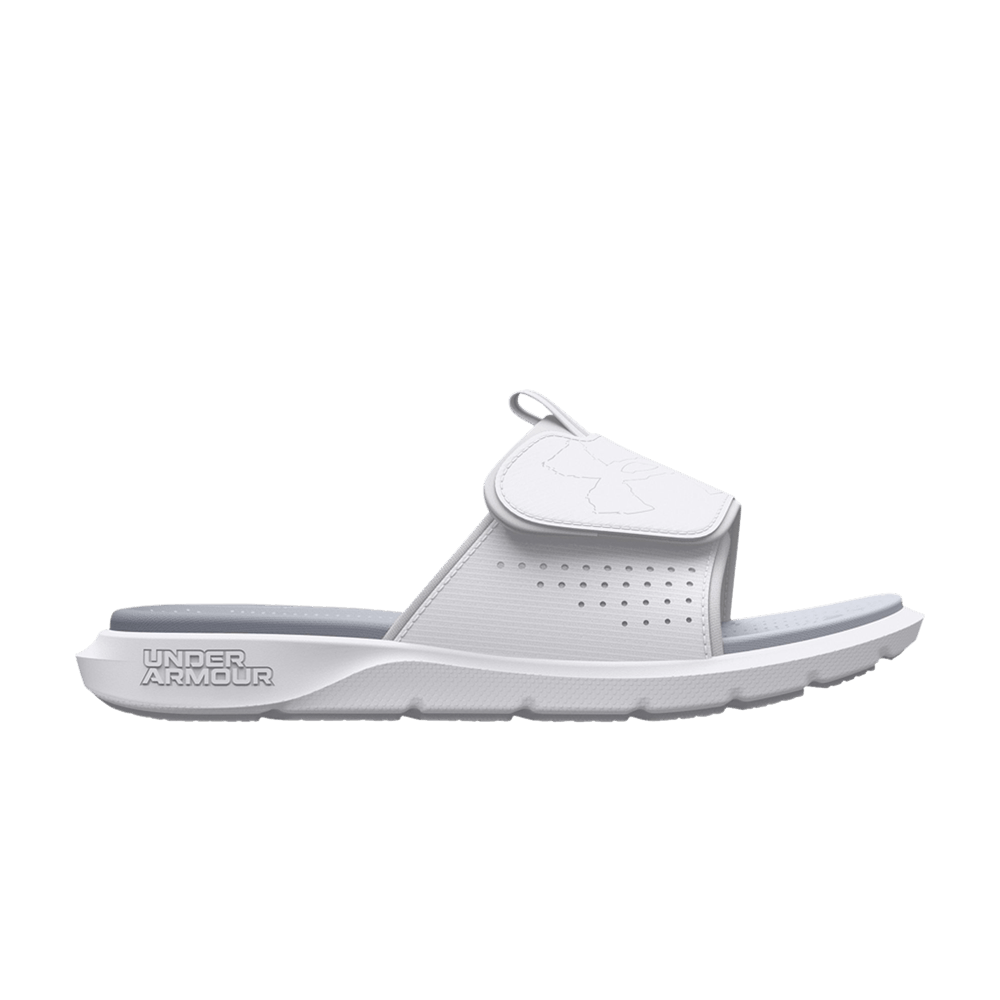 (Grade School) Under Armour Mercenary Slide 'White Halo Grey' 3026154-100