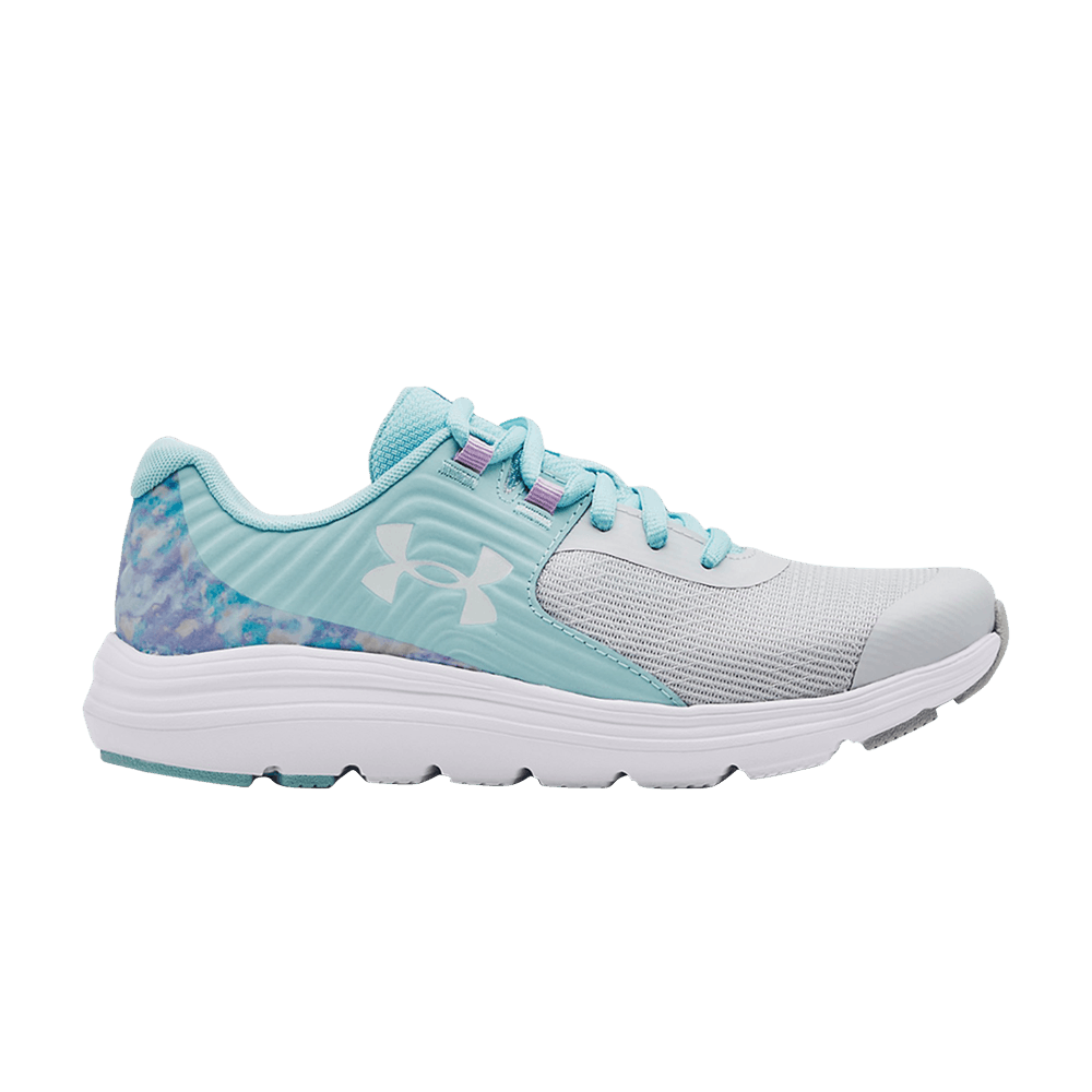 (Grade School) Under Armour Outhustle Print 'Opal Blue Halo Grey' 3025061-301