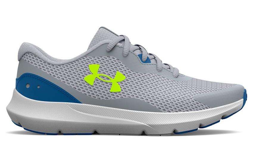 Order (Grade School) Under Armour Surge 3 ''Grijs Hoogzichtbaar Geel'' 3024989-100