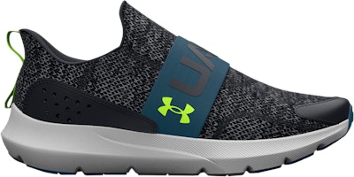 (Grade School) Under Armour Surge 3 Slip 'Black Static Blue Lime' 3026528-002 (Grade School) Under Armour Surge 3 Slip 'Black Static Blue Lime' 3026528-002