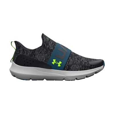 (GS) UA Surge 3 Slip 'Black Static Blue Lime'