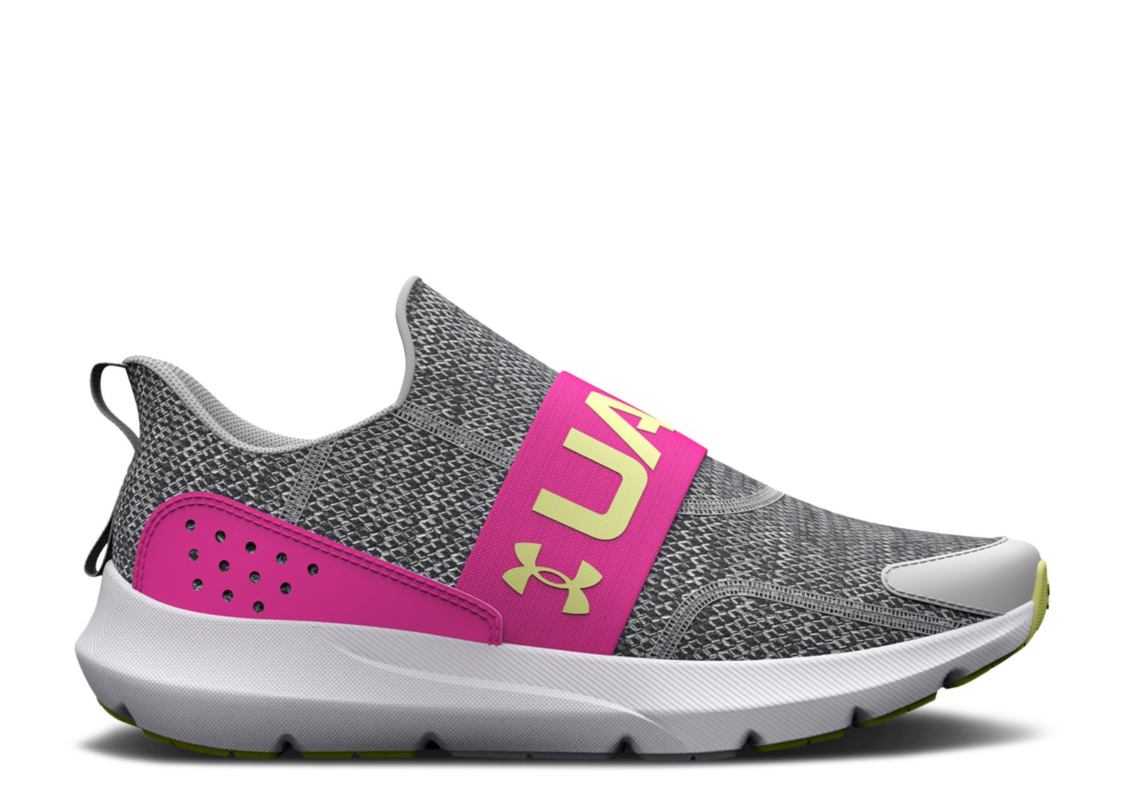 (Grade School) Under Armour Surge 3 Slip 'Halo Grey Rebel Pink' 3026531-100