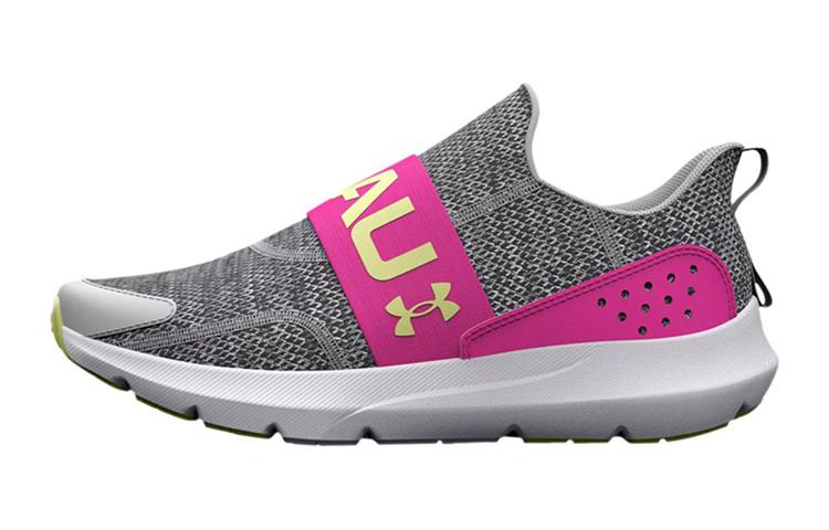 (Grade School) Under Armour Surge 3 Slip 'Halo Grey Rebel Pink' 3026531-100